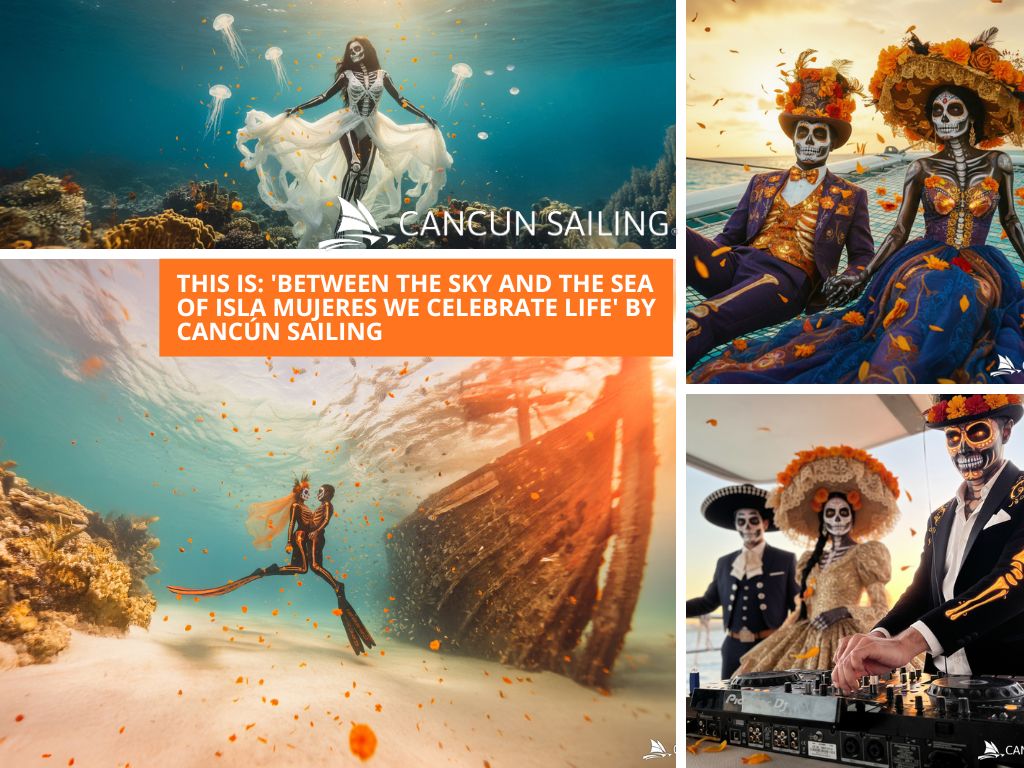 Entre el cielo y el mar de Isla Mujeres celebramos la vida: Cancun Sailing honra el Día de Muertos desde el Caribe mexicano
